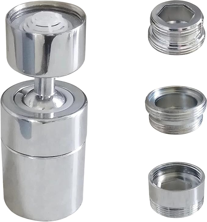 Big Angle Rotate Kitchen Sink Faucet Aerator,kitchen faucet nozzle aerator,faucet extender, 360 degree swivel sprayer for sink tap head.(80° Angle 3 adapters)