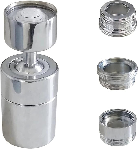 Big Angle Rotate Kitchen Sink Faucet Aerator,kitchen faucet nozzle aerator,faucet extender, 360 degree swivel sprayer for sink tap head.(80° Angle 3 adapters)