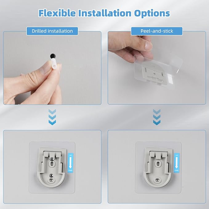 Hibbent 2 PCS Wall Mounted Replacement Sticky Pads, Adhesive Replacement for Bathroom Shower Head Holder, No Drilling Hook Strong Transparent Adhesive Strip Pad for Handheld Shower Holder
