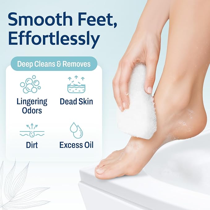 HartFelt Foot Exfoliating Sponge | Chemical-Free Foot Scrubbers for Smooth & Soft Feet | Gentle Sponge Pad for Callus Removal, Dead Skin & Cleansing | Made in USA - 1 Count