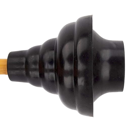 LDR 512 3410 Power Deluxe High Force Cup Ribbed Toilet Plunger, 1 Count (Pack of 1), Black