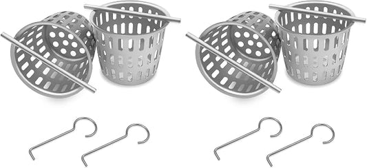2Pcs 2 Inch Hair and Debris Strainer, Shower Drain Strainer with 2Pcs Lifting Hook, Stainless Steel Debris Basket Shower Drain Catcher, Hair Catcher for Floor Drain (Pack of 2)
