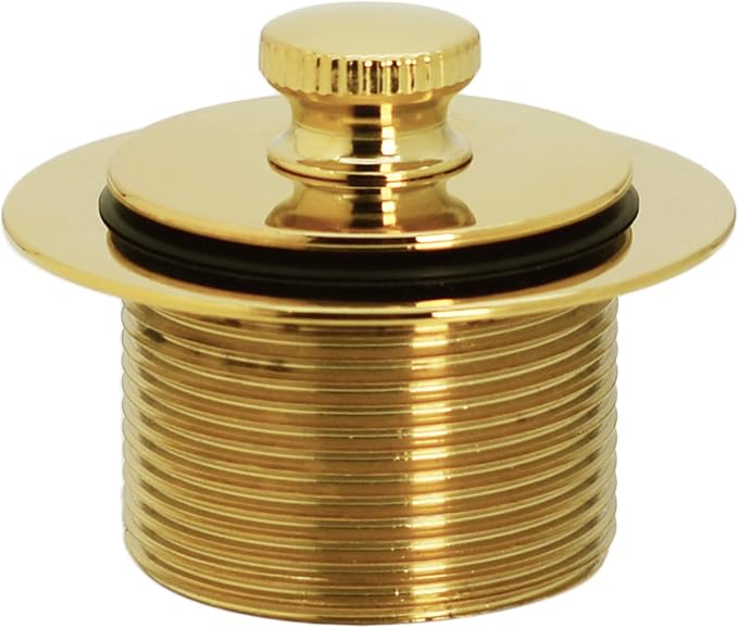 Westbrass D3324-01 1-1/2" NPSM Pull & Drain Bathtub Plug, Coarse Thread, Polished Brass