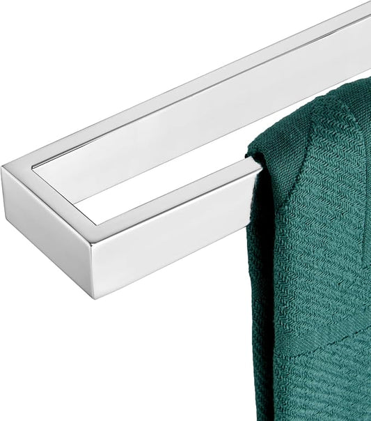 KOKOSIRI Towel Holder Chrome Bath Towel Bar Rack 16-Inch Kitchen Holder Polished Stainless Steel for Bathroom Hardware Wall Mounted, 1 Pack B4008CH-L16