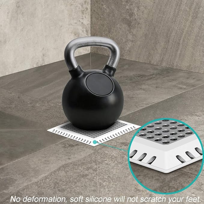 Aojuxix Shower Drain Hair Catcher/Drain Strainer/Shower Drain Cover | Stainless Steel and Silicone Hair Trap for Bathroom Floor Drain (Patented Product)