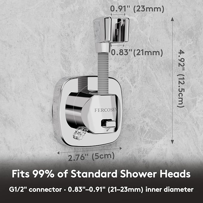 360° Swivel Shower Head Holder with Suction Cup | 10kg Load Capacity, Tool-Free Installation in Seconds | Removable and Rust-Resistant Shower Bracket (Black)