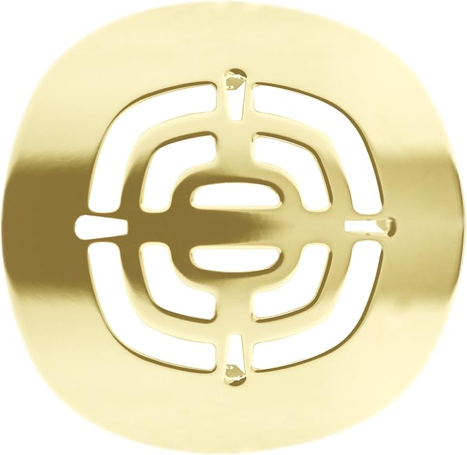 Westbrass A316-01 4-1/2" OD Brass Snap-in Shower Strainer Grid Drain Cover, Polished Brass