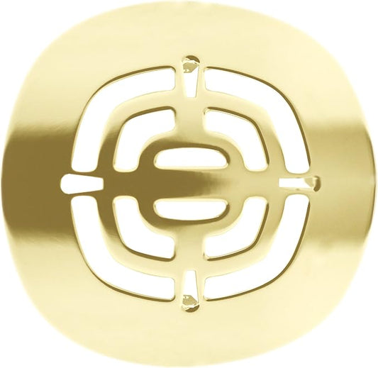 Westbrass A316-01 4-1/2" OD Brass Snap-in Shower Strainer Grid Drain Cover, Polished Brass