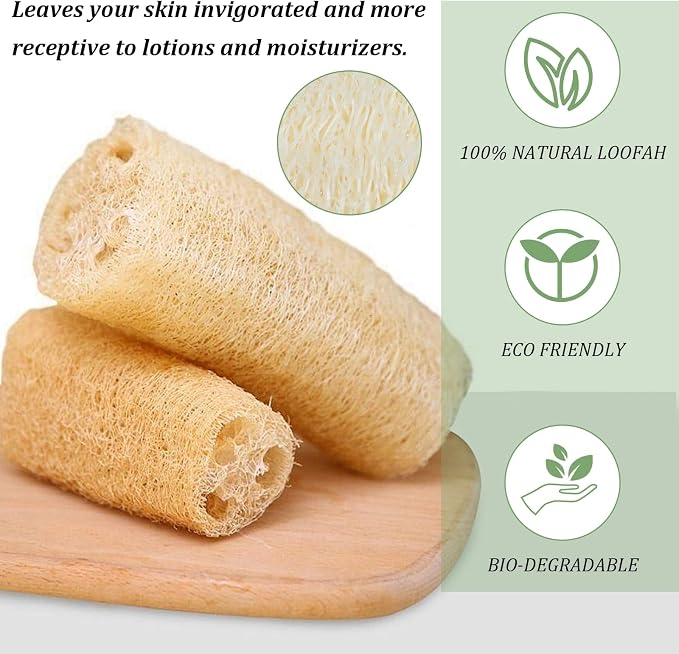 20 Pcs Natural Loofah Sponge Pads for Washing Face, Exfoliating Body Face Scrub Pads for Makeup & Dead Skin Masks Removal, Exfoliating Face Pad for Women Men Cleansing Skin(2.17 Inch)