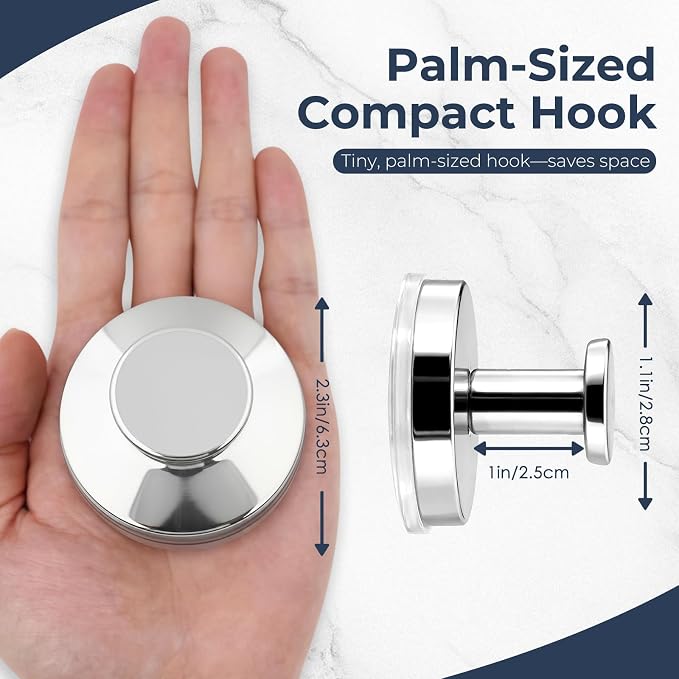 Large Suction Cup Hooks for Shower,Glass Window&Door,Mirror,Reusable Shower Hooks,No-Drill Removable Towel Hooks for Bathroom,4 Packs(Mirror Silver)
