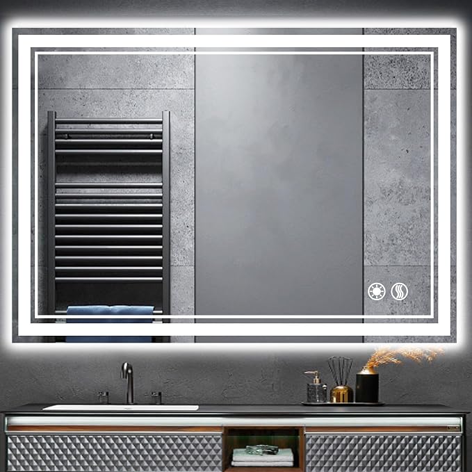 40 x 32'' LED Mirror for Bathroom, Dimmable 3 Colors, Anti-Fog | LED Bathroom Mirror with Lights, Lighted Vanity Mirror, Memory Function, Wall Mounted Home Decor Horizontal/Vertical