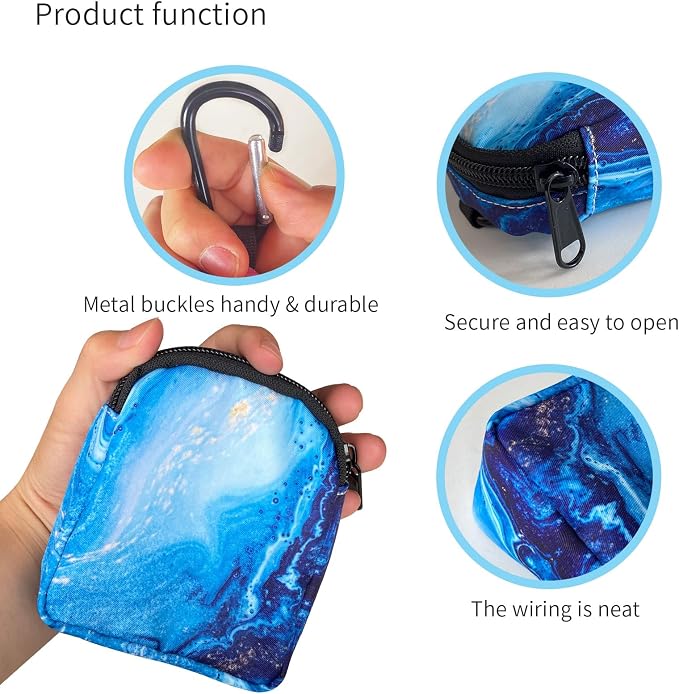 Dog Treat Pouch,Treat Pouches for Pet Training,Portable Snack Reward Dog Food Dispenser for Traveling or Outdoor Use，Blue Marble