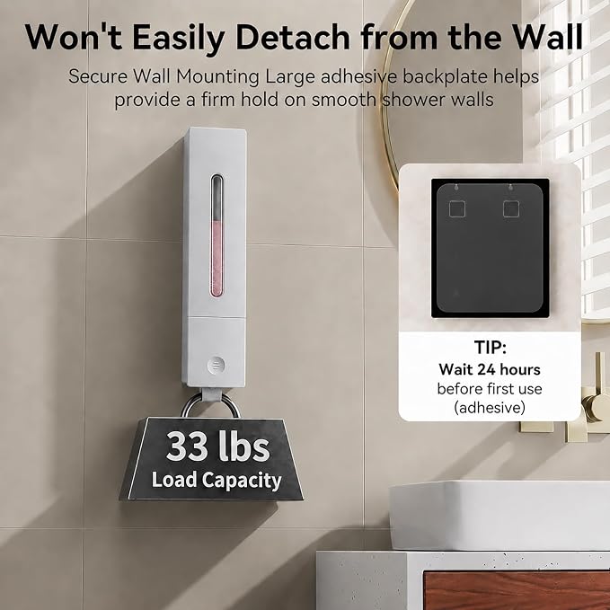 Shampoo and Conditioner Dispenser - Wall-Mounted 3-Chamber Shower Soap Dispenser, No-Drill, 1200ML Capacity, for Bathroom & Hotel