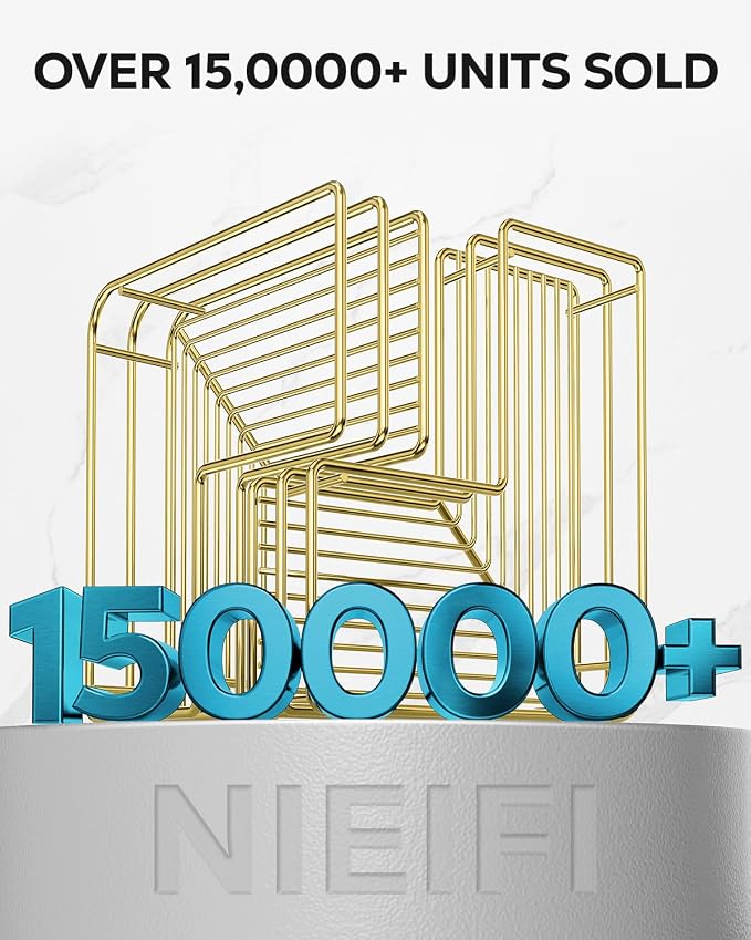 Nieifi Corner Shower Shelves Stainless Steel, Adhesive Shower Caddy Basket Rack with Hooks, Rust Proof for Bathroom Shelf Shampoo Holder (Golden, 2 Pack)