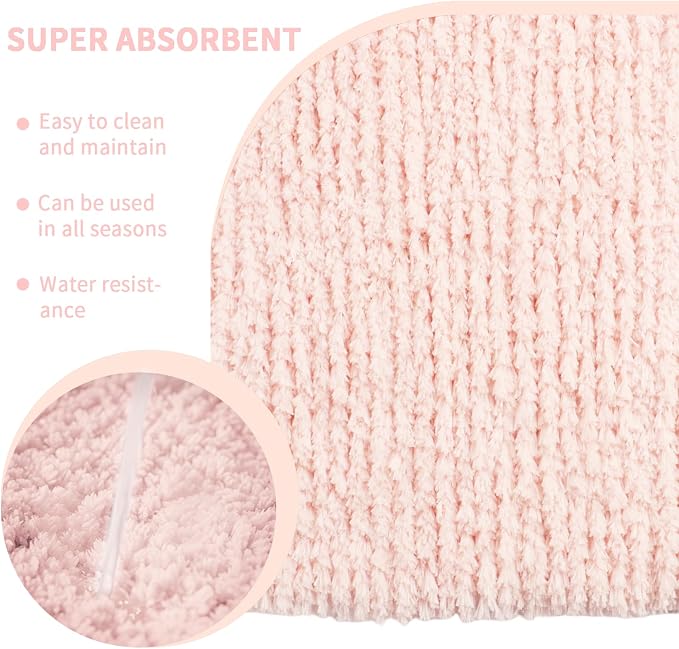 Bathroom Rugs Sets 3 Piece with Toilet Seat Cover 17.5"x 15" | Machine Washable Bath Rug Set with Tpr Non Slip Rubber Backing Solid Bath Mat Set for Luxury Bathroom Decoration