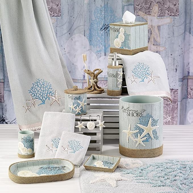 Avanti Linens - Vanity Tray, Guest Bathroom Essentials, Coastal Inspired Home Decor (Beachcomber Collection)