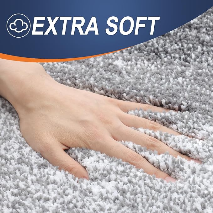 OLANLY Small Bathroom Rugs 24x16, Extra Soft Absorbent Microfiber Bath Rugs | Grey, Non-Slip Quick-Drying Rubber Backing, Machine Washable Plush Bath Mat for Floor, Tub and Shower, Home Decor Accessories