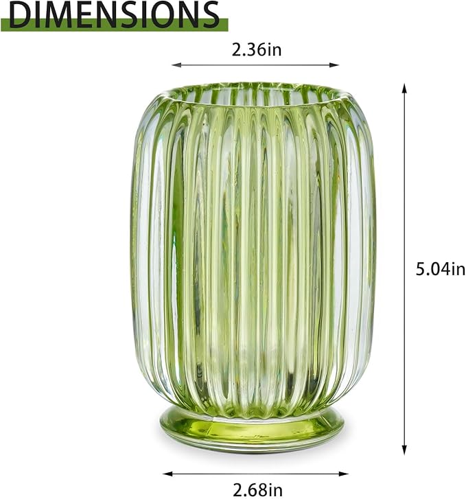 VanEnjoy Clear Green Toothbrush Cup Glass Toothbrush Holder for Bathroom, Unique Toothbrush Holder