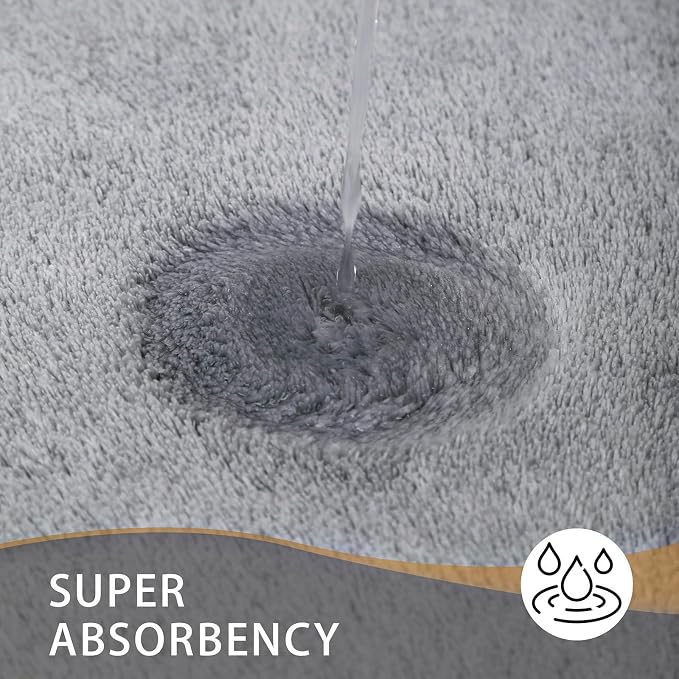 MINIDEAR Bathroom Rugs 47x20 Dark Gray - Thick Memory Foam Bath Mat, Ultra Soft & Plush Fluffy, Non-Slip, Quick Dry, Absorbent Washable Floor Microfiber Mat for Tub, Home Decor Accessories