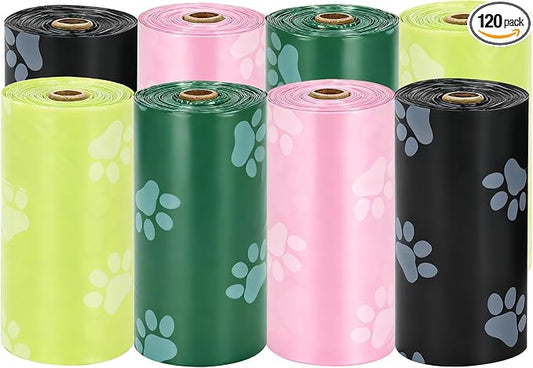 120Pcs Thick Dog Poop Bags Rolls, Leak-Proof Poop Bags for Dog and Cats Litter, 9x13 Inch Scented Pet Waste Bag for Small - Large Dogs Walking, Fits Most Doggie Bag Holder for Leash
