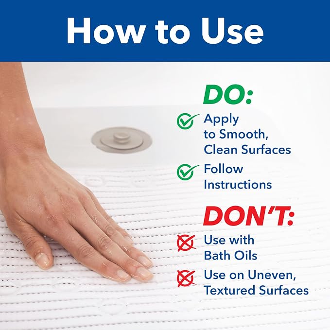 Duck Brand Clorox Cushioned Shower Mat, Non Slip Bathtub Mat with Suction Cups, 21 Inches x 21 Inches, White