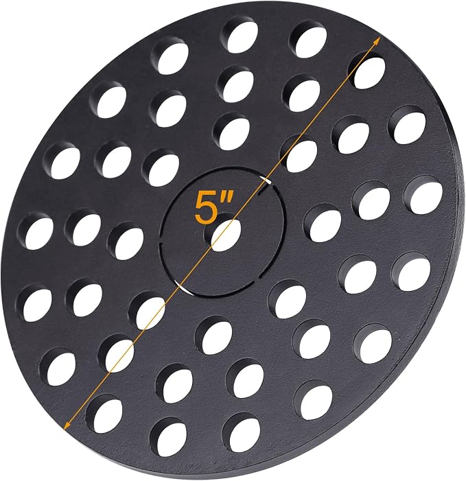 5 inch Drain Cover with Integrated Ports, Floor Drain with Removable Round Disc, 5" Garage Drain Cover Replacement Solution, Floor Strainer, 1PCS