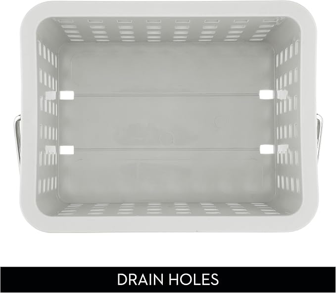 iDesign Shower Caddy Basket with Handle, Light Gray | For Bathroom or College Dorm, Made in USA