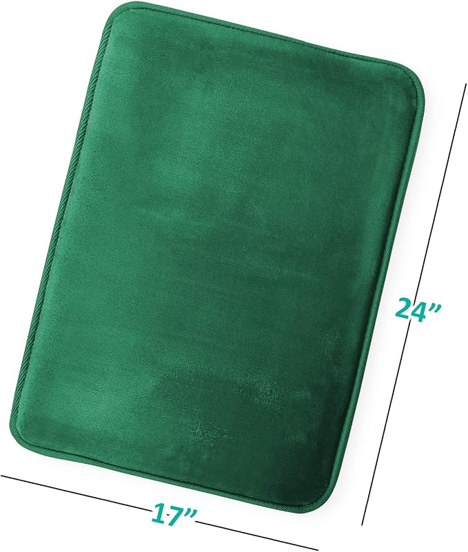 Clara Clark Bathroom Rugs, Velvet Memory Foam Bath Mat, Non-Slip, Machine Washable Bath Rugs - Dries Quickly, Ultra Soft Plush Bath Mats for Bathroom, 17 x 24, Hunter Green