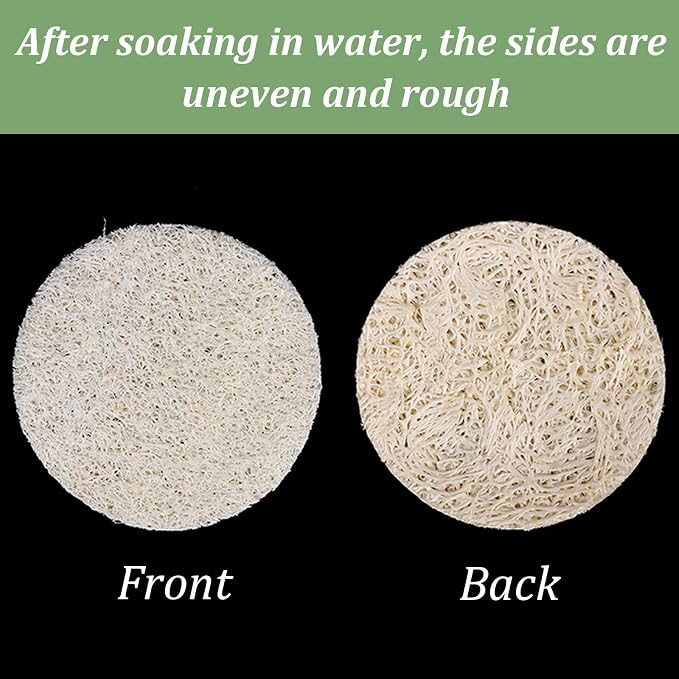 20 Pcs Natural Loofah Sponge Pads for Washing Face, Exfoliating Body Face Scrub Pads for Makeup & Dead Skin Masks Removal, Exfoliating Face Pad for Women Men Cleansing Skin(2.17 Inch)