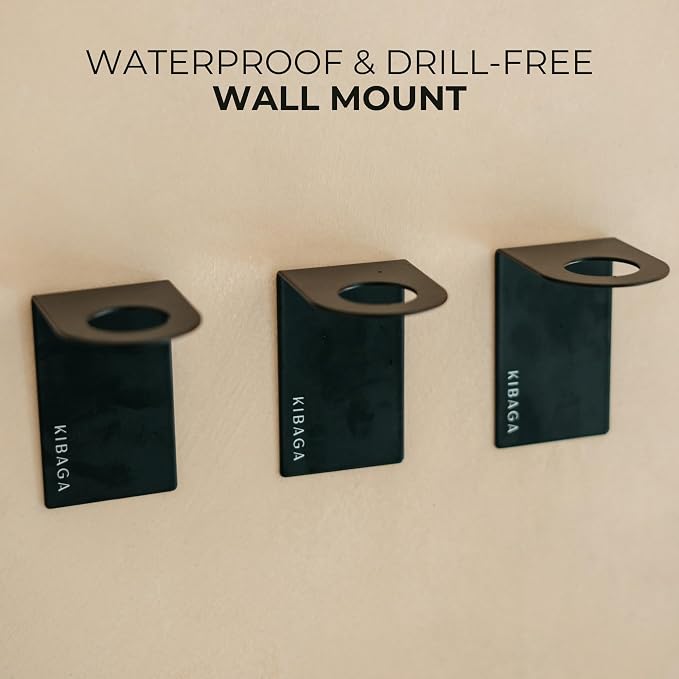 Stylish Shampoo & Conditioner Dispenser Set of 3 - Wall Mount, Drill Free | Modern 21oz Shower Soap Bottles with Labels - Easy Refill Body Wash Dispensers for an Instant Bathroom Decor Upgrade
