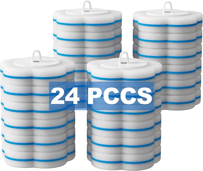 24 Pack Disposable ToiletWand Refills Toilet Handle, 3-Layer Toilet Brush Replacement Heads, Hygienic Disposable Toilet Bowl Cleaner Pads for Bathroom