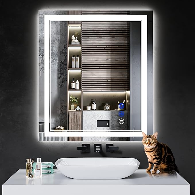 32"x28" LED Bathroom Mirror with Lights,Anti-Fog,3 Color Modes