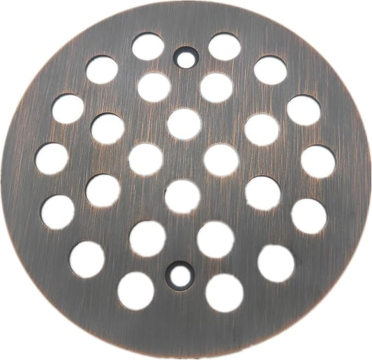 4-1/4 Inch Screw-in Round Shower Drain Cover Replacement Floor Drainer Grate with Screws (Oil Rubbed Bronze)