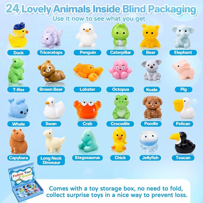 Bath Bombs for Kids with Surprise Inside, 24 Pack Kids Bath Bombs with Toys Inside Gift Set, Kid Bubble Bath Fizzy for Girls Boys with Bath Toys