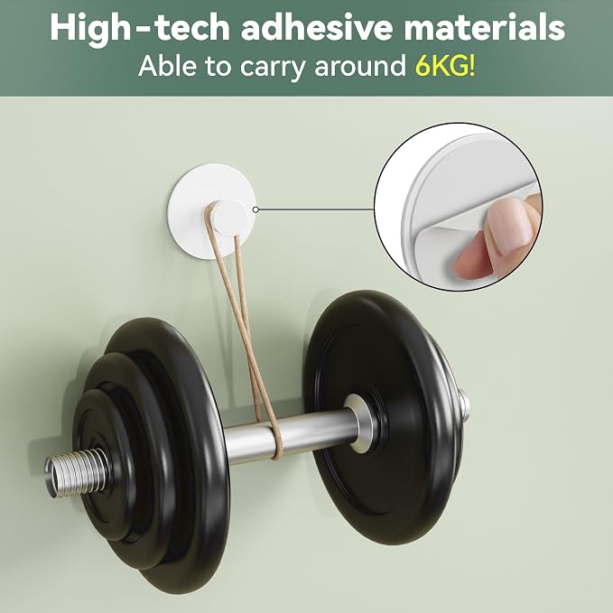 Wall Adhesive Hooks for Towel/Shower - No Damage Stick on Hanging Hook Heavy Duty for Bathroom, Door, Coat, White 6 Pack