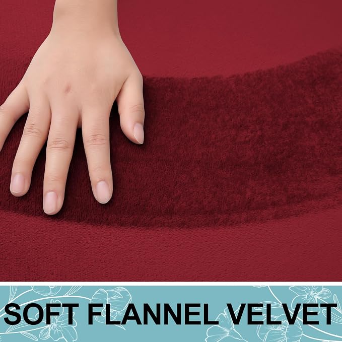 Smiry Memory Foam Toilet Rugs 24x20, Extra Soft Absorbent Bathroom Rugs | Red, Quick Dry Machine Washable Non-Slip Contour Bath Mat for Toilet