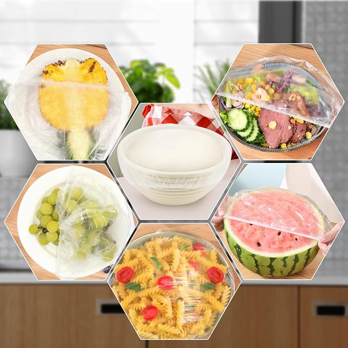 120pcs Shower Caps for Sourdough Bread, Reusable Bowl Covers for Proofing, Plastic Bread Covers With Elastic
