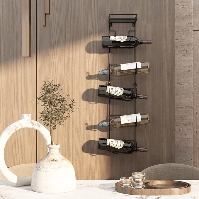Wall Mount Metal Wine/Towel Rack with Top Shelf