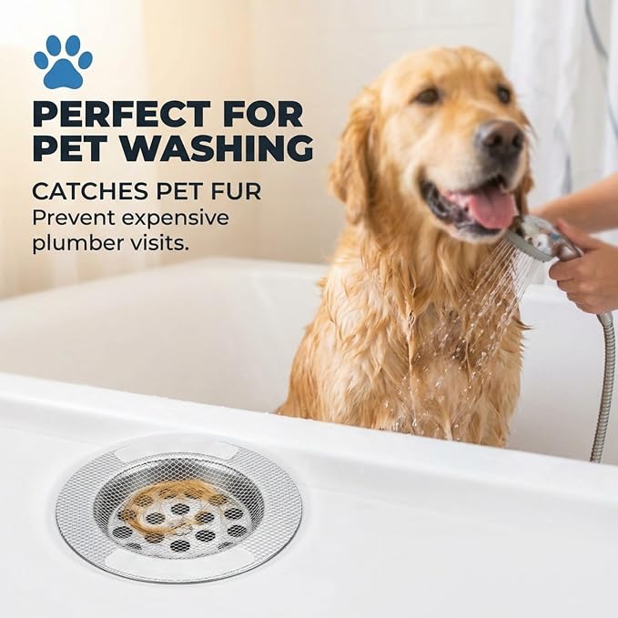 100 Pack Square Disposable Shower Drain Hair Catcher Stickers | Waterproof, For Bathroom Floor, Sink & Bathtub, Easy-Peel, Clog Prevention & Hygiene