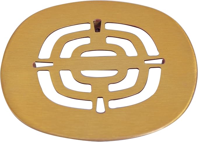 Westbrass A316-18 4-1/2" OD Brass Snap-in Shower Strainer Grid Drain Cover, Brushed Bronze