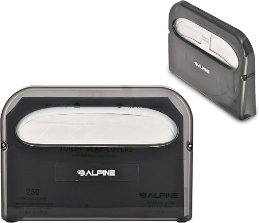 Alpine Toilet Seat Cover Dispenser - Wall Mount Disposable Toilet Seat Cover Holder For Commercial And Residential Use, Half Fold.