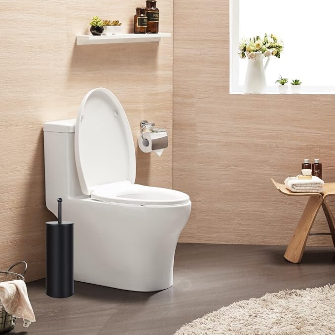 Bronze Toilet Plunger with Holder for Bathroom Metal Canister Holder Drip Cup, Heavy Duty, Deep Cleaning,Quick Dry Bronze