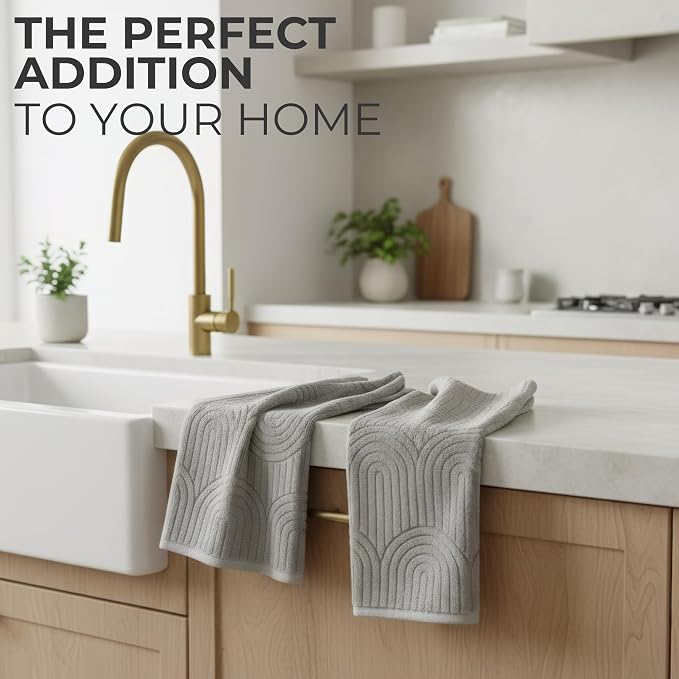Decorative Hand Towels Set of 2 - Soft Boho Cotton for Bathroom or Kitchen | Absorbent, Lightweight and Quick Drying - Perfect to Elevate Any Bath Decoration at Home