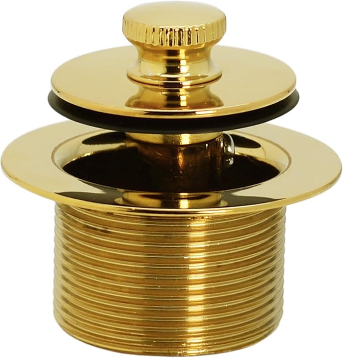 Westbrass Twist & Close Tub Trim Set with Two-Hole Overflow Faceplate, Polished Brass, D94-2-01