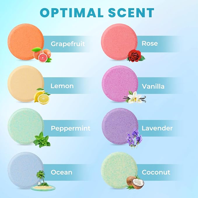 CalmNFiz Shower Steamers Aromatherapy Self Care Gifts 2 * 8 Pack Set, Green | Birthday Gifts for Women, Mom, Wife, Friend, Teacher, Shower Bombs Essential Oil Tablets 8 Fragrances, Self-Care Relaxation