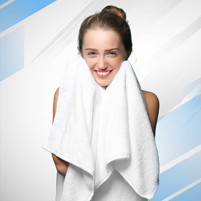 Infinitee Xclusives 100% Ring-Spun Cotton Bath Towels for Bathroom - Pack 4 | Luxury Super Soft, Absorbent & Quick-Drying |27x54 inches| Large Bathroom Towels Set |600 GSM| Gym, Shower, Spa & Hotel Use