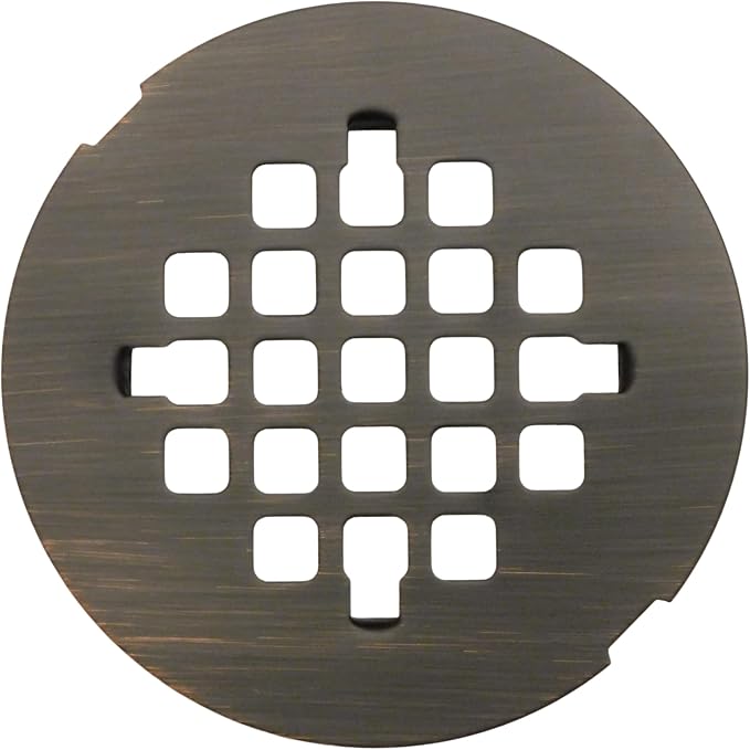 4 ¼” Venetian Bronze Snap-in Shower Drain Cover - Solid Brass Construction - 4.25" OD Drain Strainer - Easy Install - Premium Round Cover - Oil Rubbed Bronze Replacement Grate