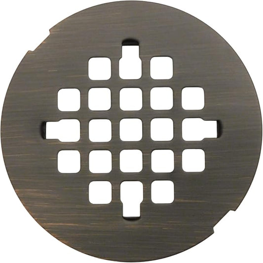 4 ¼” Venetian Bronze Snap-in Shower Drain Cover - Solid Brass Construction - 4.25" OD Drain Strainer - Easy Install - Premium Round Cover - Oil Rubbed Bronze Replacement Grate