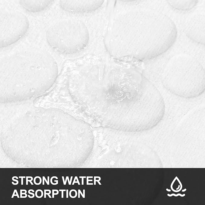 Stone Bath Mats, Non-Slip Memory Foam Bathroom Rug, 16x24 White | TPR Rubber Backing,Ultra Soft,Highly Absorbent,Machine Washable,Quick Dry for Tub and Shower, Home Decor Accessories