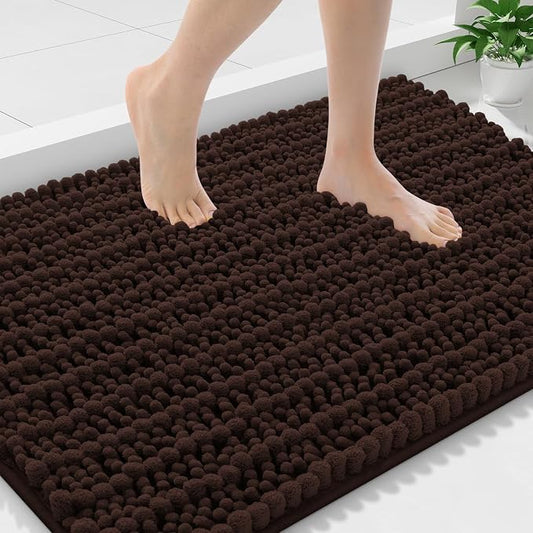 Smiry Bathroom Rugs 36X24, Extra Soft Rubber Backing Chenille Bath Mats